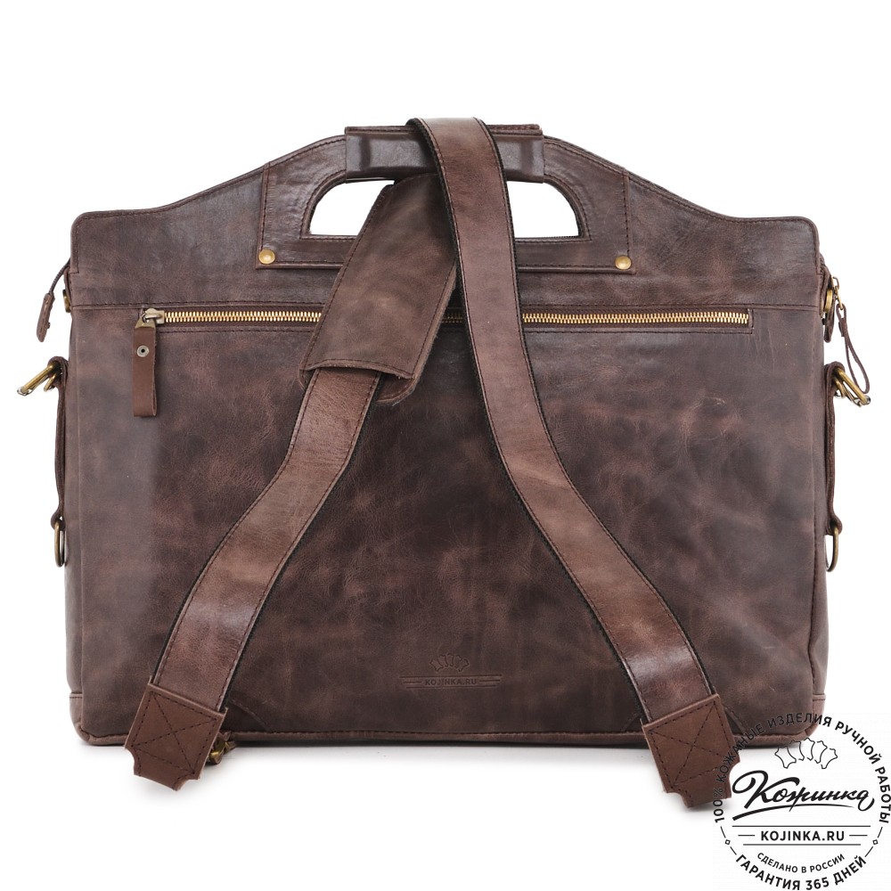  Универсальный кожаный портфель "Диего" (темно-коричневый антик) 